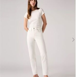 NWT Levi's 724 White High-Rise Slim Straight Jeans Waist 26